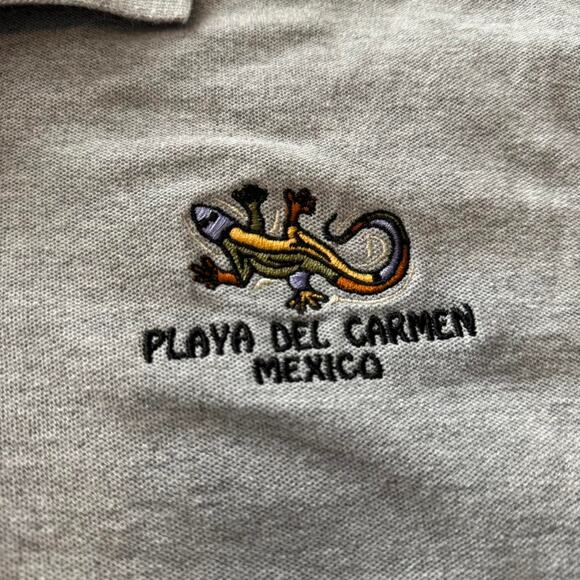 Vintage Style Le Best Heavyweight Polo “Playa Del Carmen Mexico” Lizard Sz.XL - Picture 3 of 6